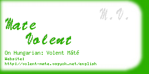 mate volent business card